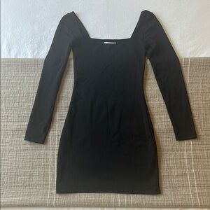 Babaton Black Long Sleeve Bodycon Dress